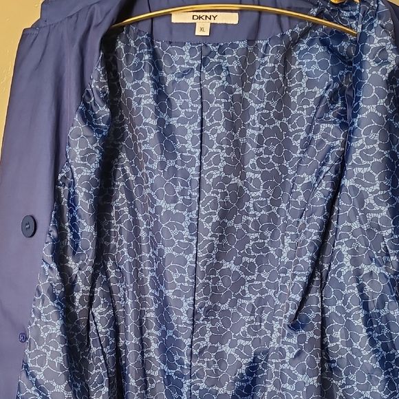 DKNY Royal Blue Trench Coat - Picture 16 of 16